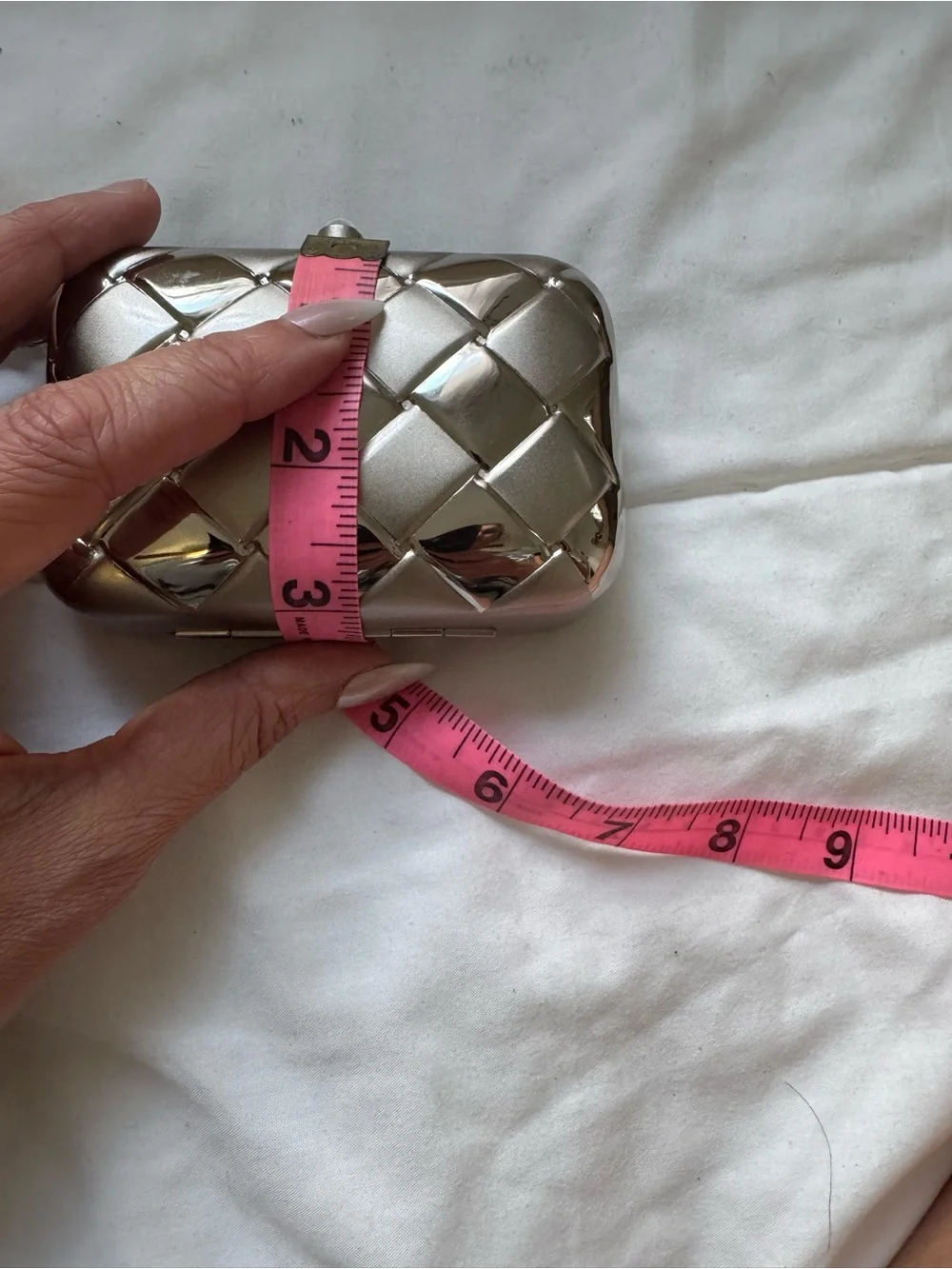 Vintage La Regale Silver Micro Metallic Crossbody Clutch